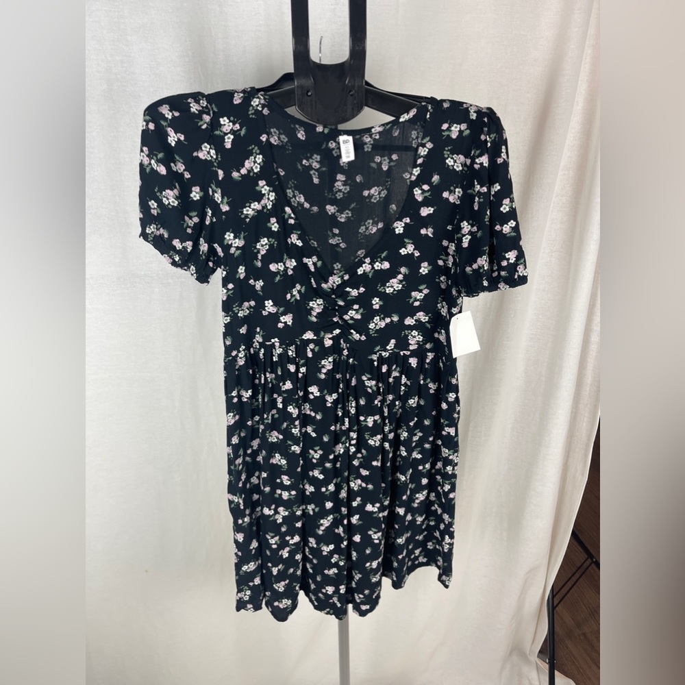 BP. Printed Black Floral Mini Dress Size XS (0-2) NWT - Picture 6 of 14